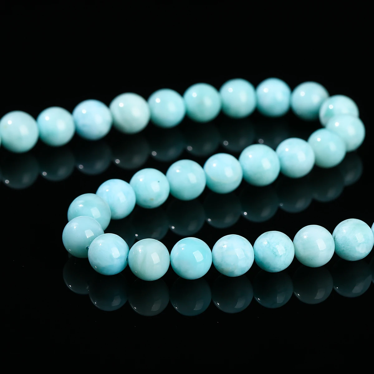 3A Natural Dominica Larimar Stone Bead Smooth Round Loose Spacer Ocean Sea Gemstone for Jewelry Making DIY Bracelet Accessory view 5