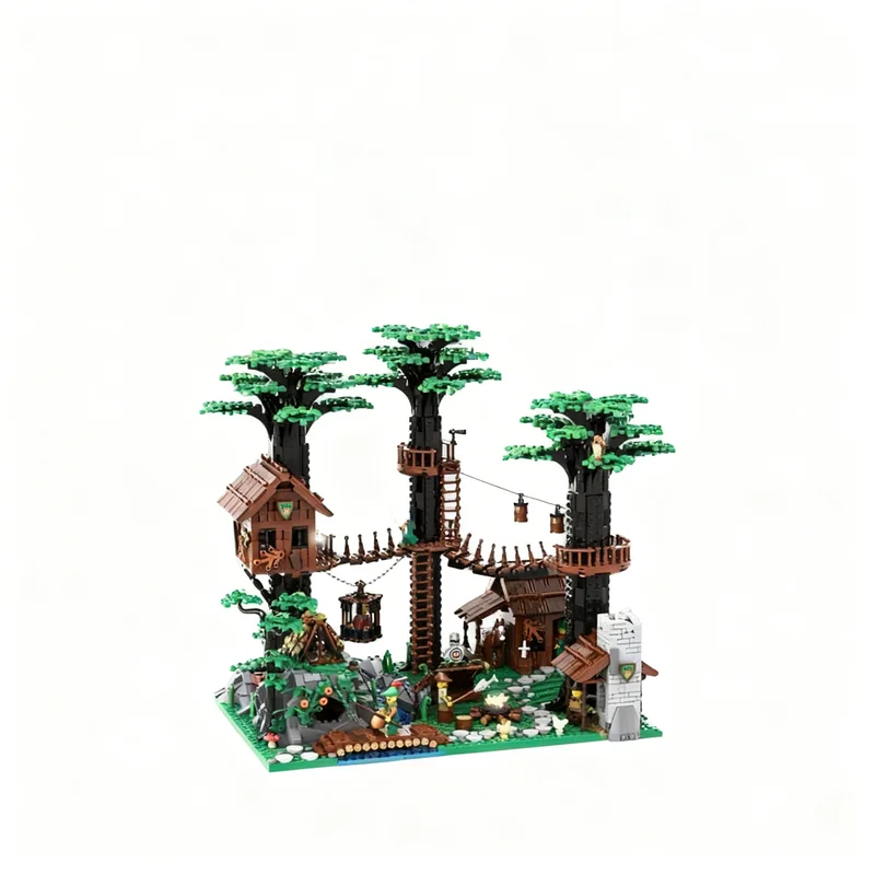 3084 детали MOC Замок Лесных людей Штаб-квартира Лесных людей Модель из строительных блоков Игрушка для коллекции Креативная художественная идея Подарок на день рождения 3D