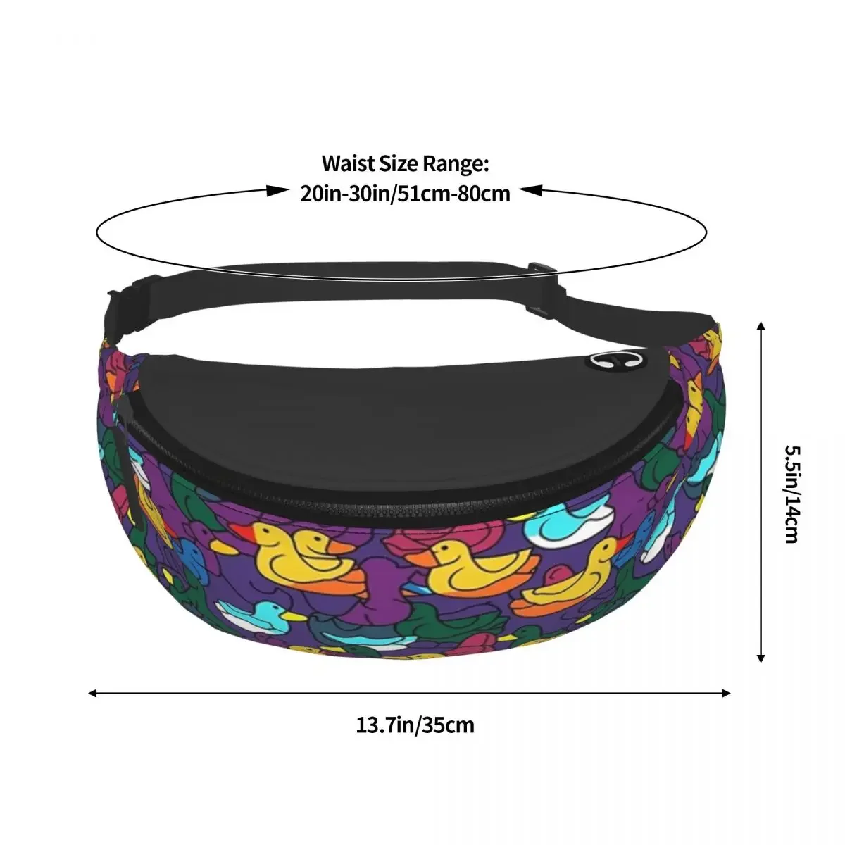 Bunte Enten Fanny Pack Männer Frauen Custom Cartoon Umhängetasche für Radfahren Camping Telefon Geld Tasche