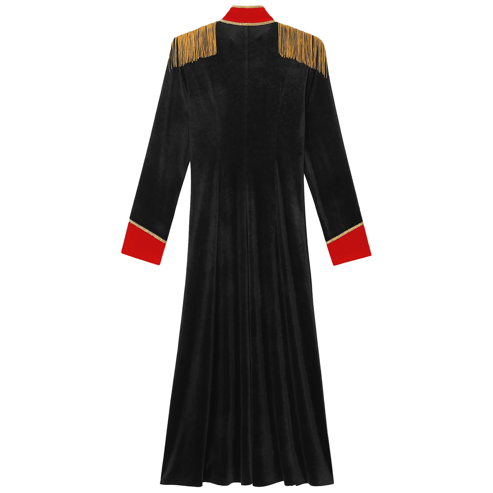 Womens Circus Ringmaster Cosplay Performance Costume Renaissance Gothic Jacket Long Sleeve Velvet Tailcoat for Halloween Party