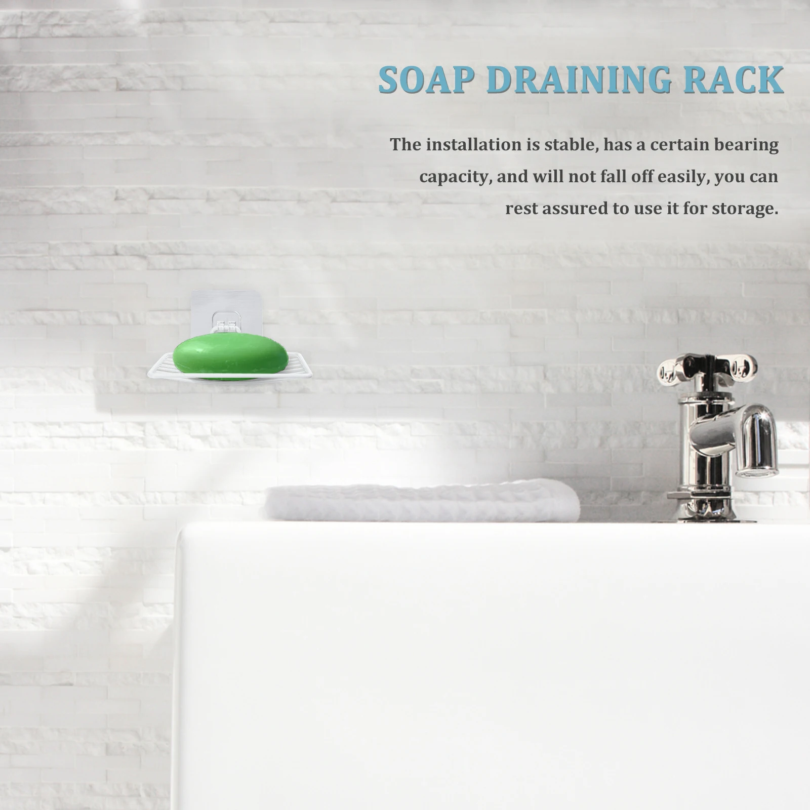 

1pc Stainless Steel Soap Dish Punch-Free Wall-Mounted Self-Draining Bathroom Storage Holder For Soap Sponge Toothbrush Home