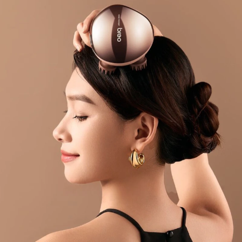  BREO Electric Head Scalp Massager Treatments Migraine Relief Hair Growth Body Massager for Relaxation Health Care Tools