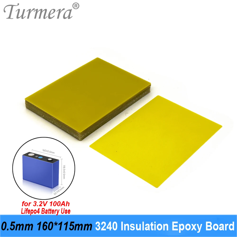 Turmera 3240 placa epóxi de isolamento 0.5mm espessura 160*115mm para eve lf100ma lf100ma 3.2v 100ah lifepo4 baterias pacote uso diy