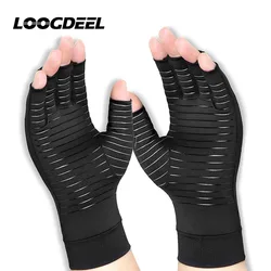 LOOGDEEL 1Pair Copper Compression Arthritis Gloves Women Men Fitness Compression Rehabilitation Gloves Wrist Support Wristband