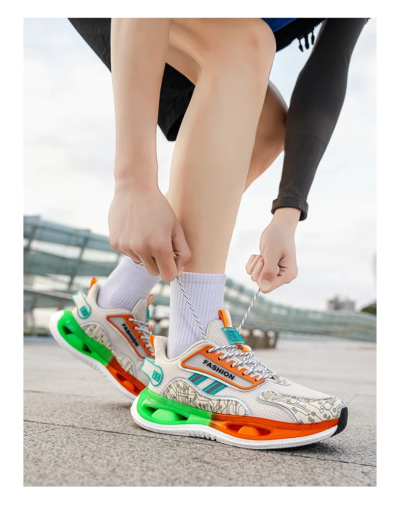 Herren Stoßdämpfende Leichte Freizeitschuhe Frühling Sommer Weichsohlige Atmungsaktive Outdoor-Renn-Laufschuhe Studenten-Speed-Sportschuhe – Detail 12
