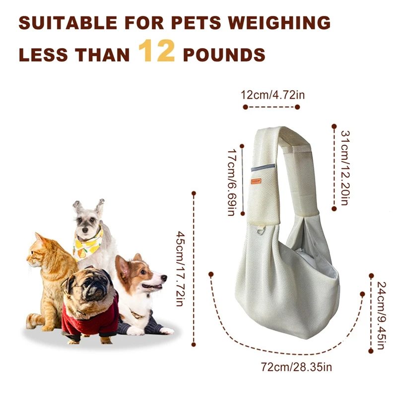 Breathable Pet Dog Bag Pet Crossbody Shoulder Bag Outdoor Travel Portable Cat Puppy Sling Carrier Bag Pet Carrying Supplies