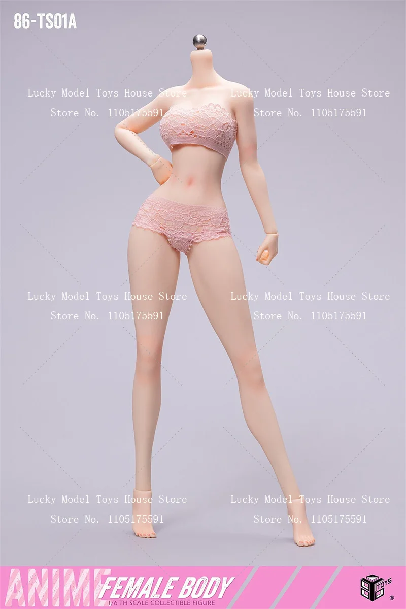 86TOYS 1/6 86-TS01-A Make Up Version Female Soldier Slim Body W TOYS Pale Suntan Swimsuit Silicon Movable Body Model Accessory