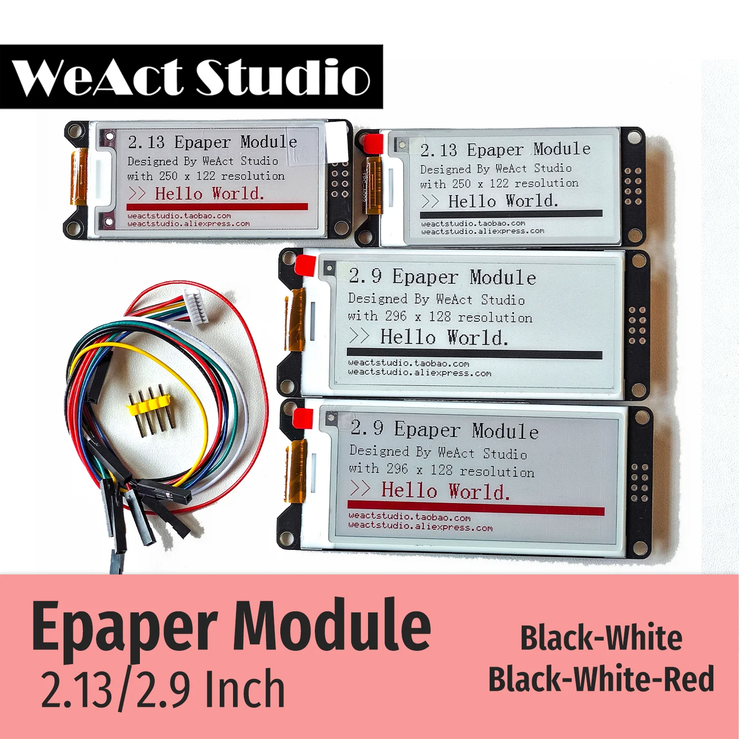 WeAct 2.9'' 2.13'' 2.9 2.13 Inch Epaper Module E-paper E-Ink EInk Display Screen SPI Black-White Black-White-Red