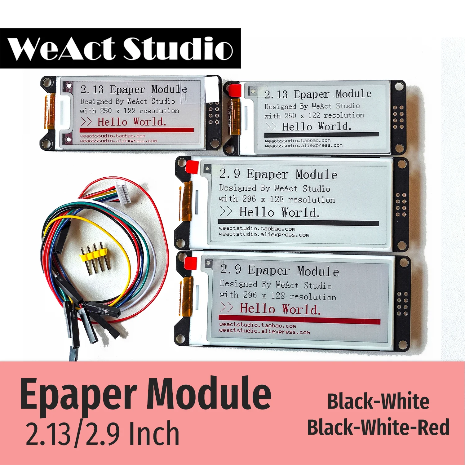 WeAct 2,9'' 2,13" 2,9 2,13-calowy moduł Epaper E-papier E-Ink EInk Wyświetlacz SPI Czarno-biały Czarno-biało-czerwony