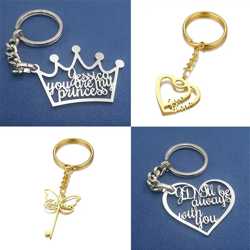 

Индивидуальный брелок из нержавеющей стали с именем и буквами для мужчин и женщин, брелок для ключей с логотипом, ювелирные изделия, новогодние подарки для семьи