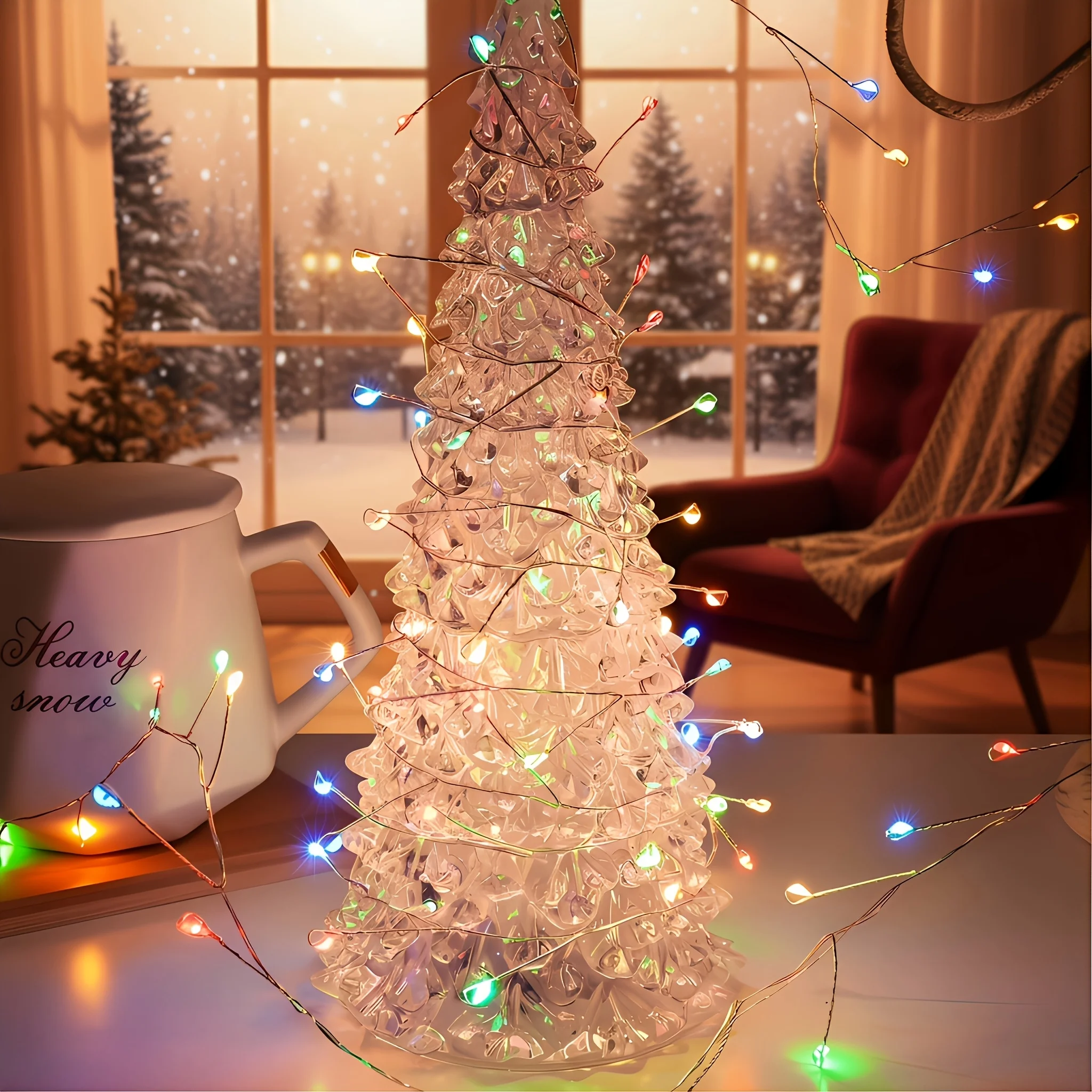 Artistic Woven Branch Firework Lights, USB Powered Multi-Tip Sprig LED Lamp, Twinkle Indoor & Outdoor Year-Round Scene Decor