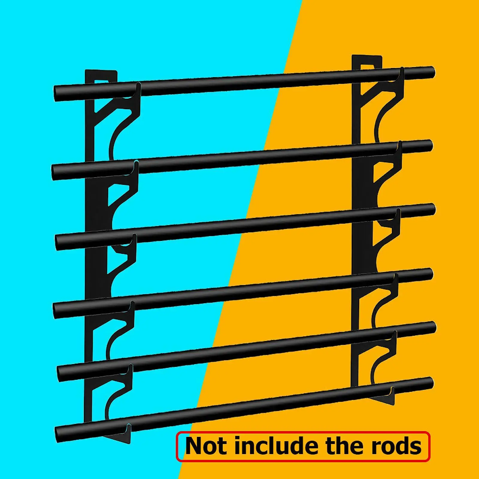 

Wall Mounted Fishing Rod Holder Sturdy Space Saving Horizontal Fishing Rod Rack for Basement Shop Game Rooms Ski Poles Bars