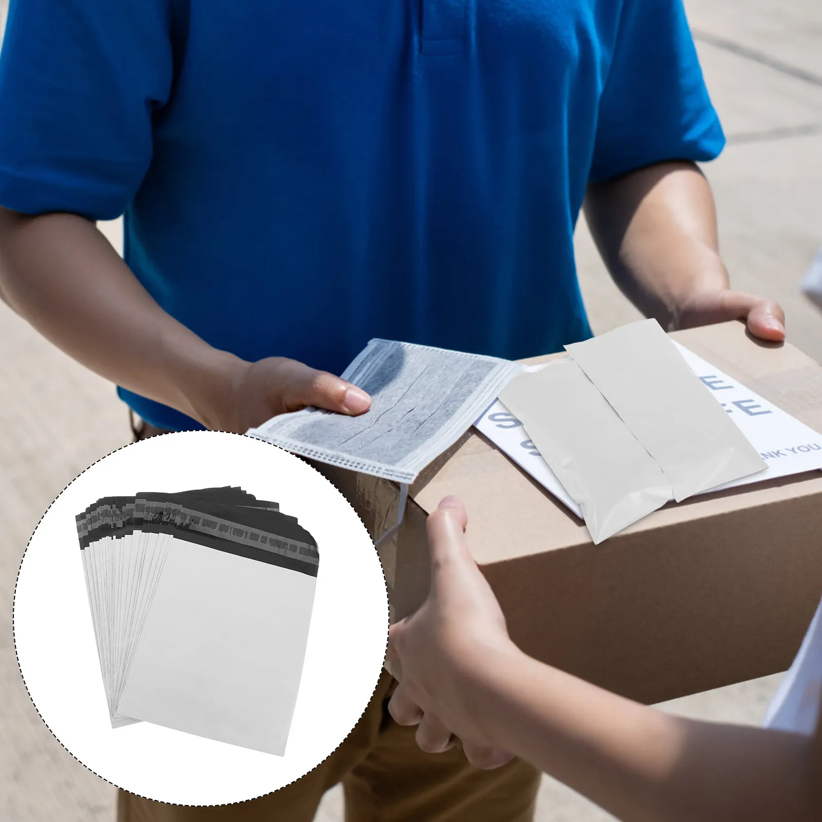 

100 шт. пластиковых почтовых пакетов, утолщенные, водонепроницаемые, самоклеящиеся, для безопасной и быстрой транспортировки посылок