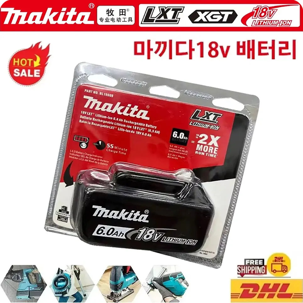 

Original Makita Lithium Battery 5AH6AH, used for Makita 18V Battery BL1860B BL1850B BL1840 BL1860 BL1815 Makita Charger