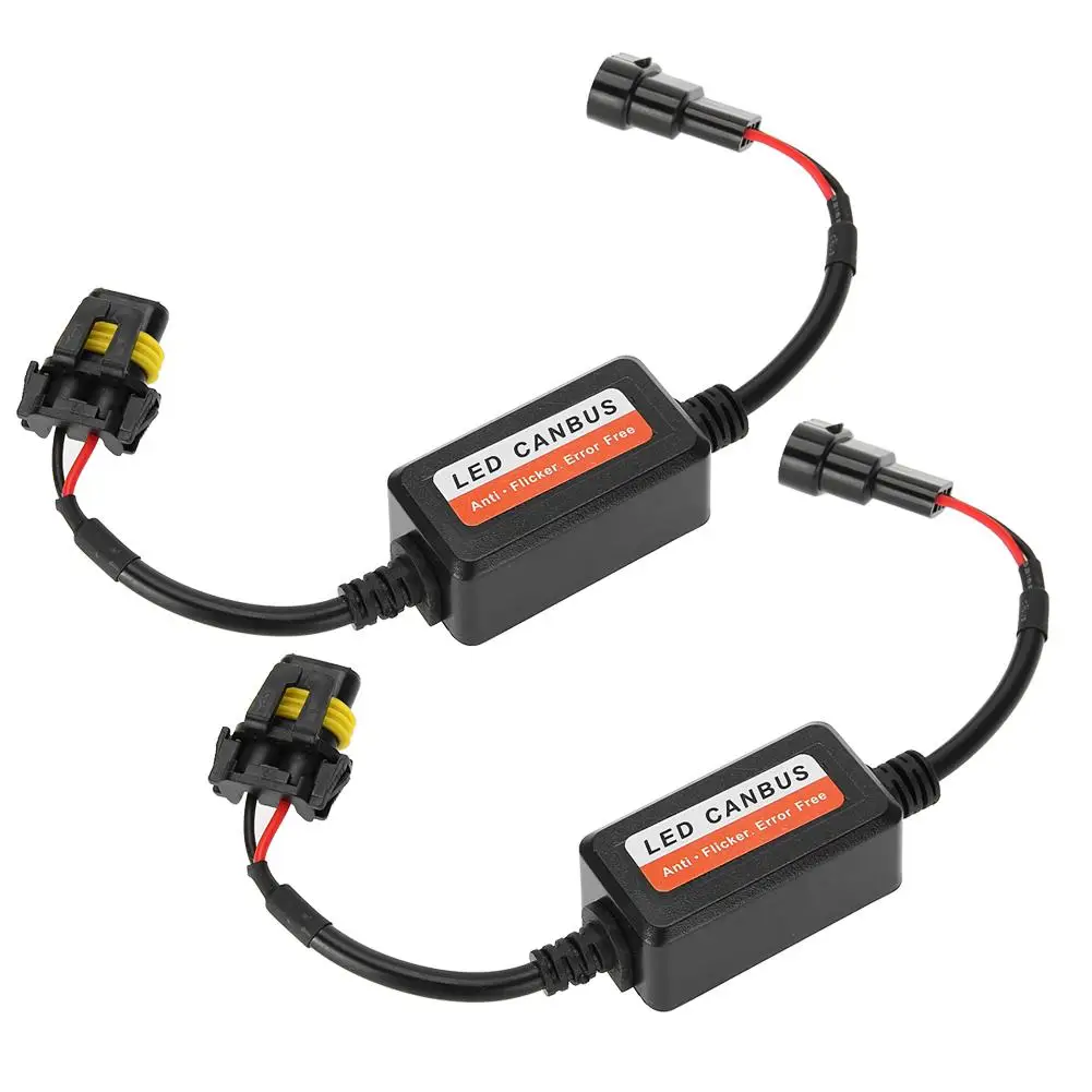 2pcs LED Canbus Decoder Adapter  For H1 H4 H7 H11 9005 9006 9012 Anti-Flicker Harness Bulbs Resistor Warning Error Canceller