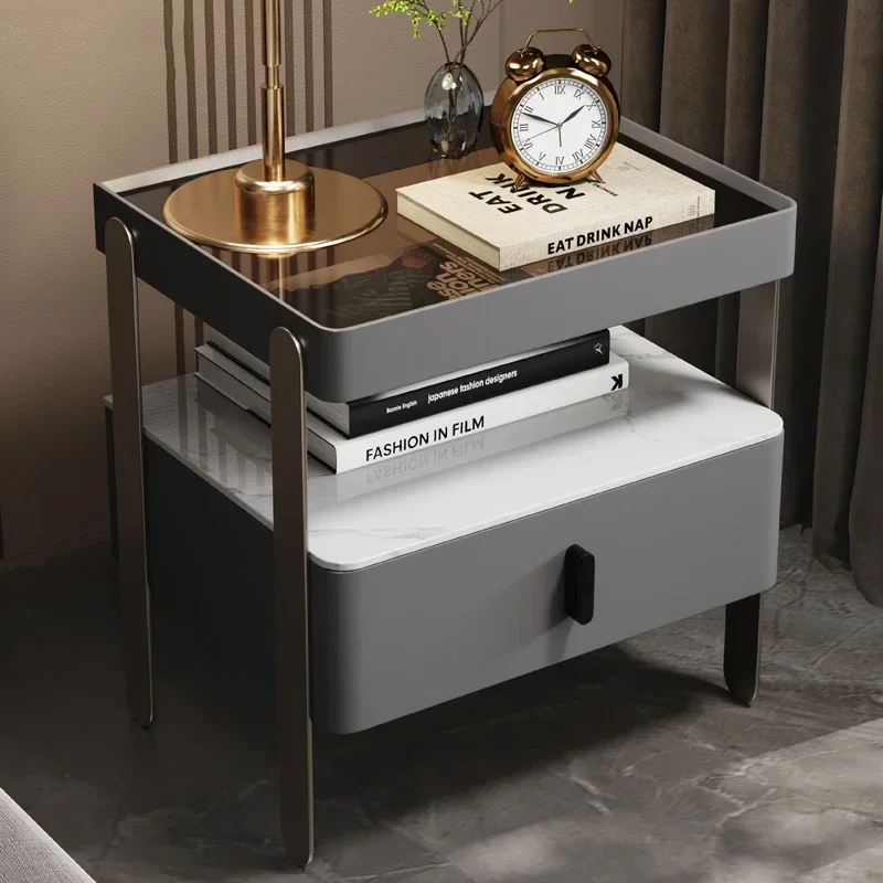 

Nordic Creative Nightstands Wooden Mobile Luxury Modern Smart Bedside Table Storage Cheap Muebles Para Dormitorio Furniture