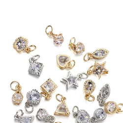 10 Stks/partij Legering Goud Zilver Kleur Strass Hartjes Bedels Voor Oorbellen Kettingen Diy Love Charms Sieraden Maken Accessoires