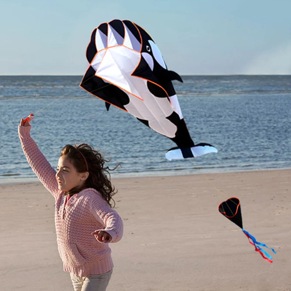 3D Kite Huge Frameless Soft Parafoil Giant Whale Flying Kite Flying Kite frameless kite kite