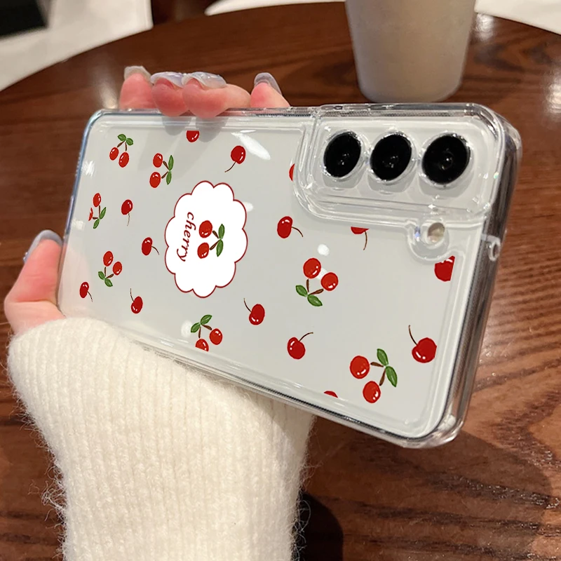 Kirschschleifen-Transparenthülle für Samsung Galaxy A57 A27 A37 A17 A16 A56 A36 A26 A15 A55 A54 S26 S24 S23 S22 Ultra Plus S25 FE Cover – Detail 25