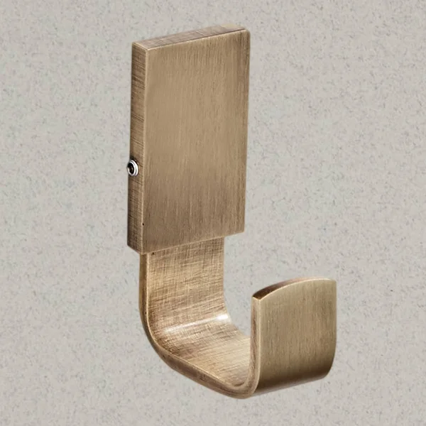 Abwr-handuk mandi mantel kait antik handuk kuningan jubah kait untuk kamar mandi dapur kemeja pemegang dinding dipasang Brushed perunggu, 1 buah