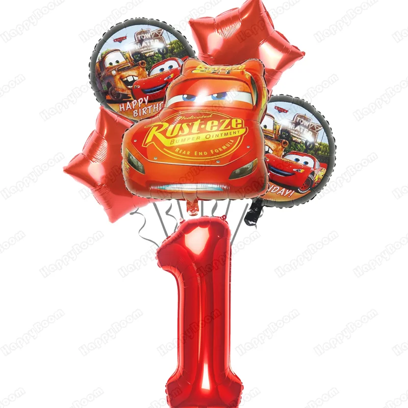 Cartoon Lightning Cars Theme Balloon Set 32Inth Number 1-9 Balloon Kid Birthday Party Decoration Supplies  Anime Party Globos