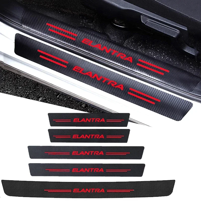 Car Front Rear Door Threshold Sill Protect Stickers for Hyundai ELANTRA Trunk Bumper Plate Anti Scratch Trim Decals Accessories