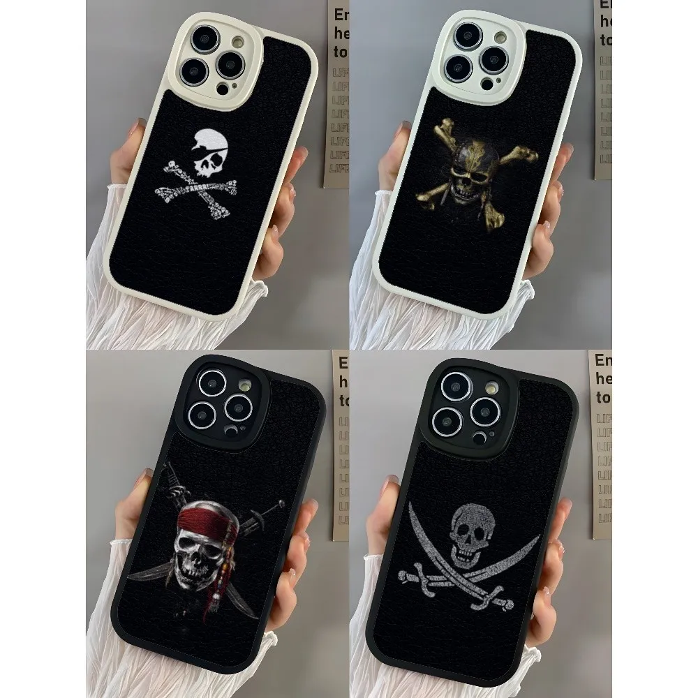 

B-Black P-Pirate S-Skull Phone Case Phone Case Lambskin For Iphone 14 Pro Max 11 13 12 Mini X Xr Xs 8 6 7 Puls Se Luxury Mobile