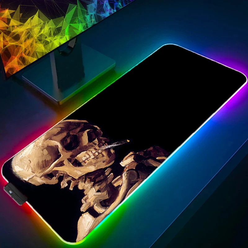 

RGB LED Anime Mouse Pad Gamer Keyboard Pad Desk Mouse Mat Terror Skeleton Carpet Rubber Tapis Souris Gaming Notbook PC Mousepad