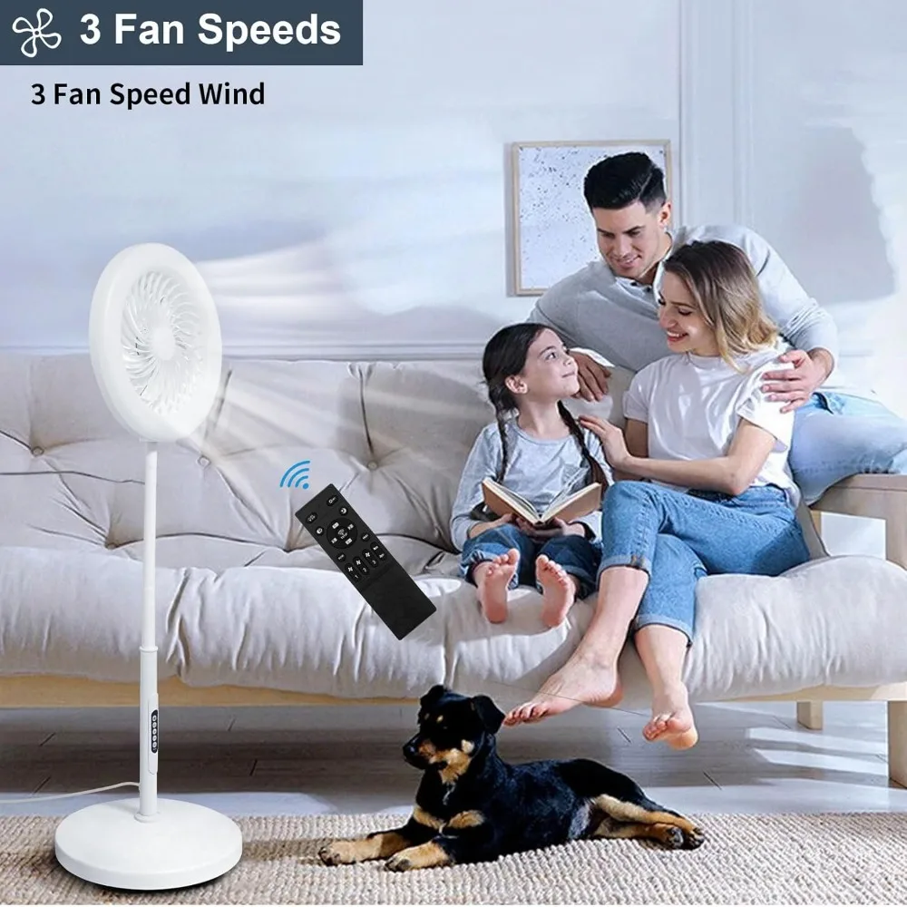 RGB Standing Fans with Lights and Remote, Adjustable Height Standing Pedestal 2 in 1 Floor Fan Lamp, LED Fan Light