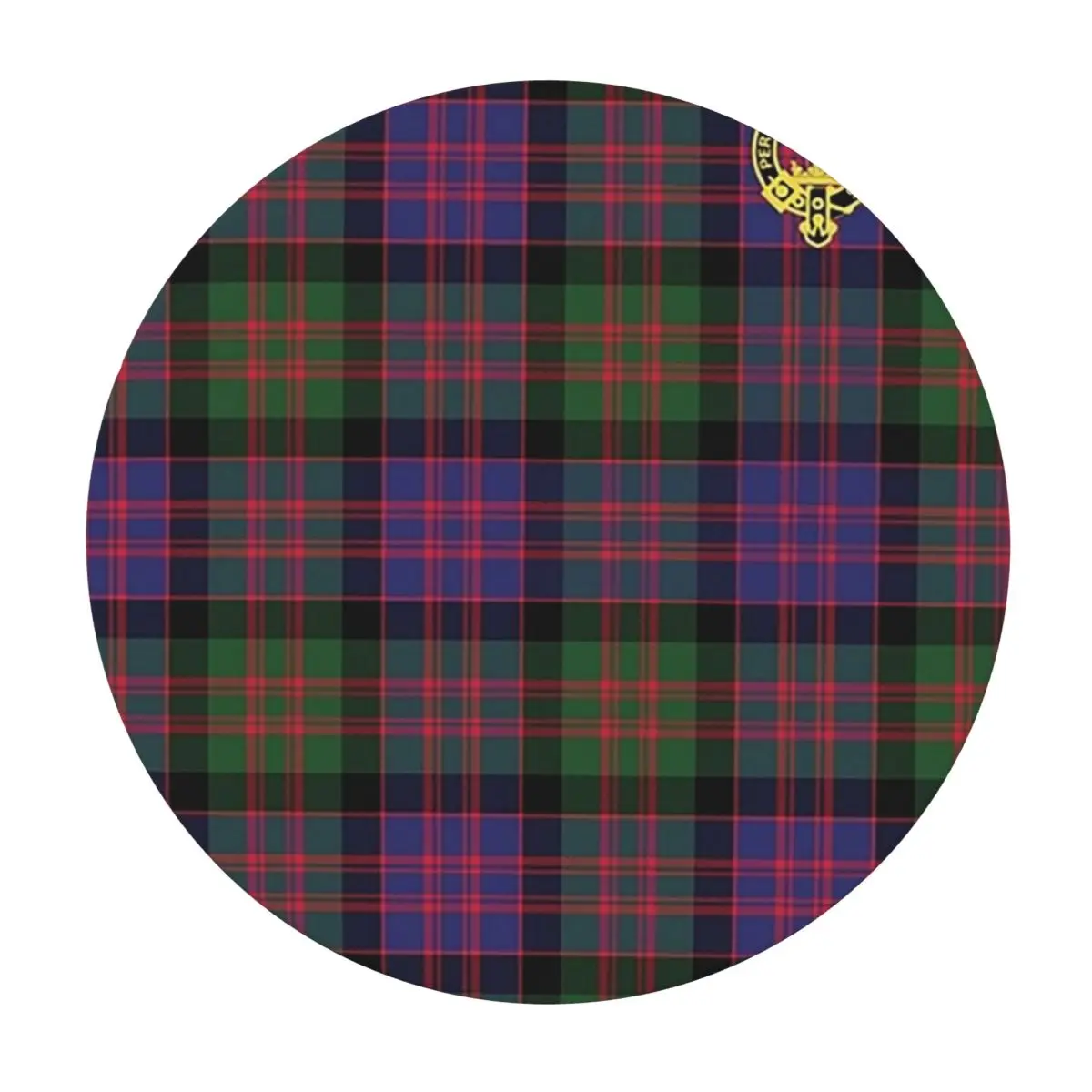 The McDonald And MacDonald Clan Tartan With Badge By Faelee Round Tablecloth Table Cloth for Kitchen Events Dining Table Cover