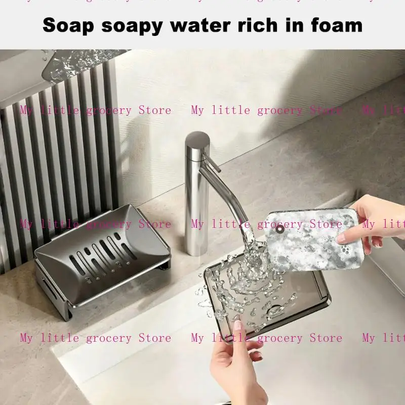 D5BD Modern Aluminum Soap Holders with Drainages Holes Waterproof Rustproof Bathroom Storage Solution for Shower Countertops