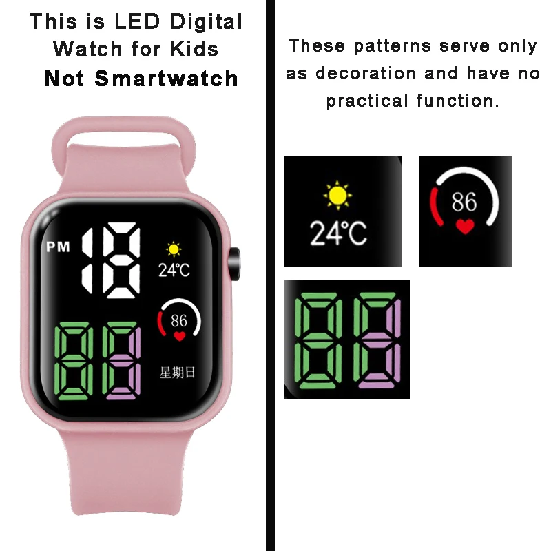 Jam Tangan Olahraga untuk Wanita dan Pria Jam Tangan Digital LED Bercahaya Tahan Air Jam Tangan Anak Dial Besar Siswa Elektronik Relojes Digitales