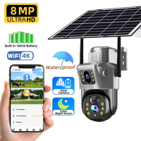 V380 Pro 8MP 4G Solar Camera Dual Lens Two-way Audio Outdoor IP66 Waterproof Built-in Battery Security CCTV 4K HD Network Camera
