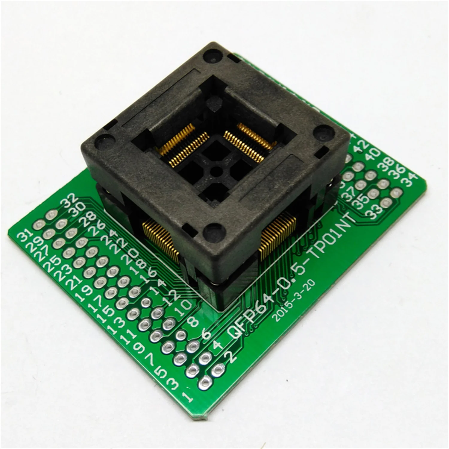 

TQFP64 QFP64 Electronics Socket Open top Structure Burn in Socket Pitch 0.5mm FPQ-64-0.5-06 Test Flash Programming Adapter