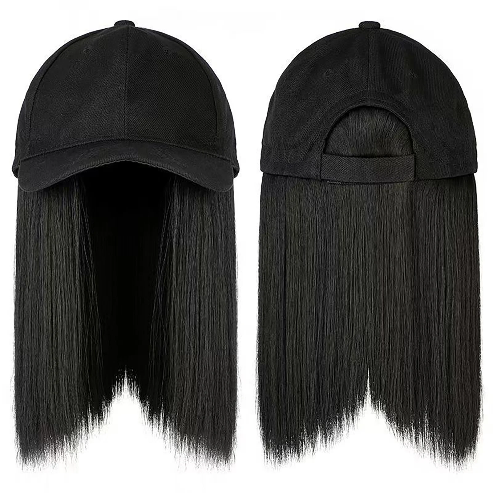 Baseball Cap Hair with  Hairstyle Hat with Short Straight Hairpiece Synthetic for Concerts Theme Parties Weddings