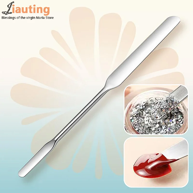 Nail Art Eye Shadow Cream Stirring Rod Stainless Metal Gel Stirring Tool Spatula Pin Nail Accesories And Pigments Mixing Tools