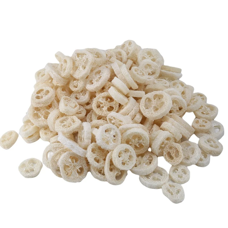 

【Улюбимый шоппер!】200 штук ломтиков люфы диаметром 4-6 см, инструменты для мыла своими руками, чистящие средства, губка для мытья посуды