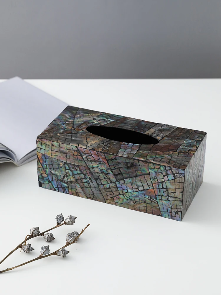 Colorful Shell Decor Tissue Box Creative Ins Style Luxury Home Paper Holder Living Room Storage
