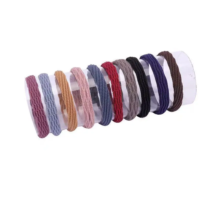 20Pcs Women Simple Basic Elastic Rubber Bands Girls Fashion High Elastic Headwear Solid Color Headband Hair Accessories