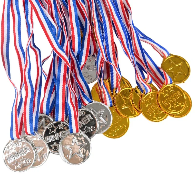 Alloy Gold Silver Awards Medals Plastic Winner Medals Gold Prizes Trophy School Sports Competitions Students Athletes Supplies