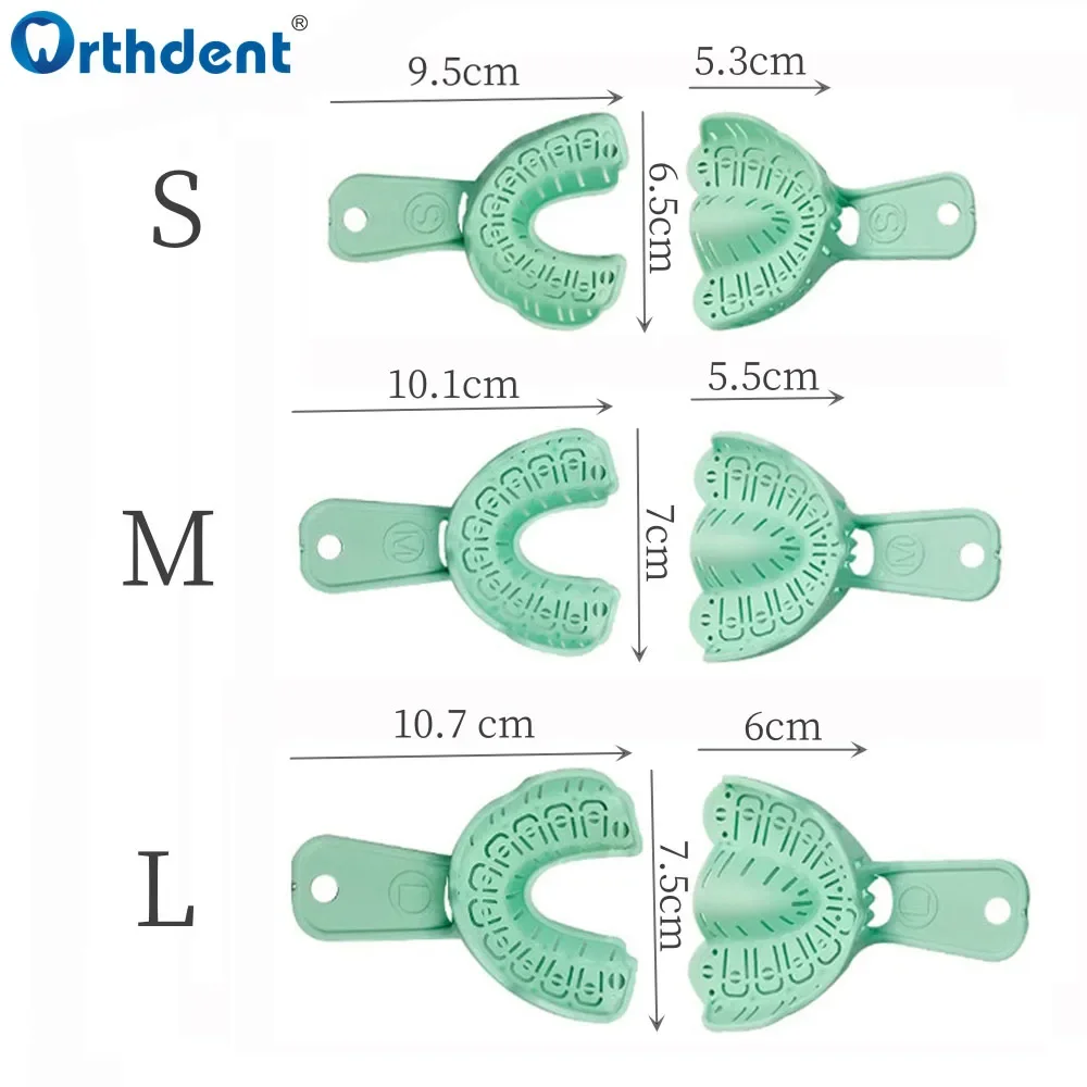 6Pcs Dental Impression Trays Implant Tray Plastic Teeth Holders Full Mouth Removable Partial Mold Tray Dentist Tools Materials