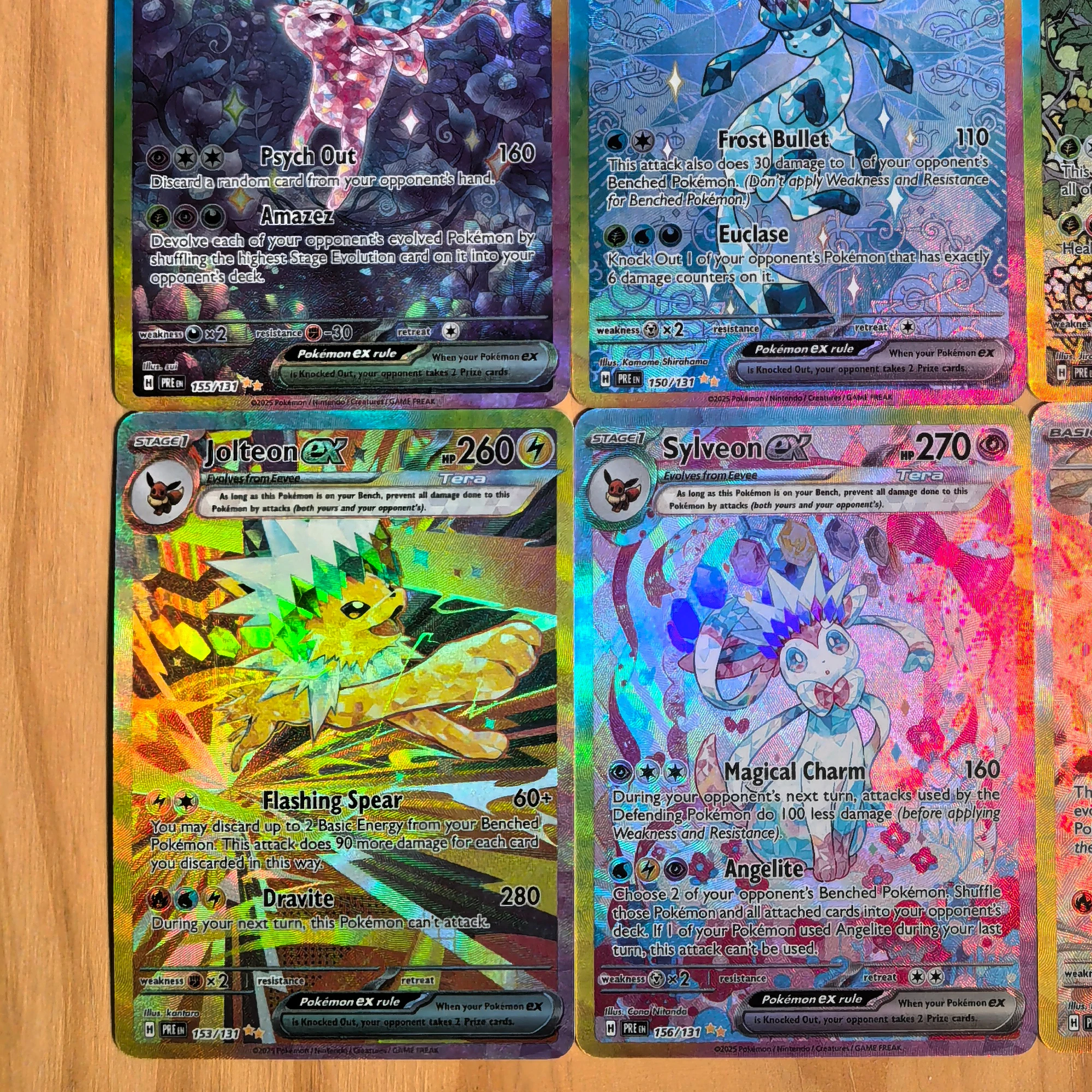 9Pcs/set Ptcg Sv8A Eevee Espeon Ex Collection Card Refraction Color Flash Eeveelution Umbreon Leafeon Classic Anime Card Gift