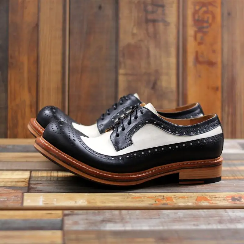 

Мужские броги из воловьей кожи ручной работы, роскошные модные британские оксфорды, модные кожаные туфли в стиле ретро с резьбой, Zapatos Hombre