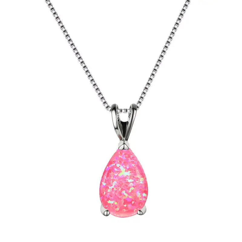 Women's 7-Color Opal Pendant Necklace, Dainty Gift