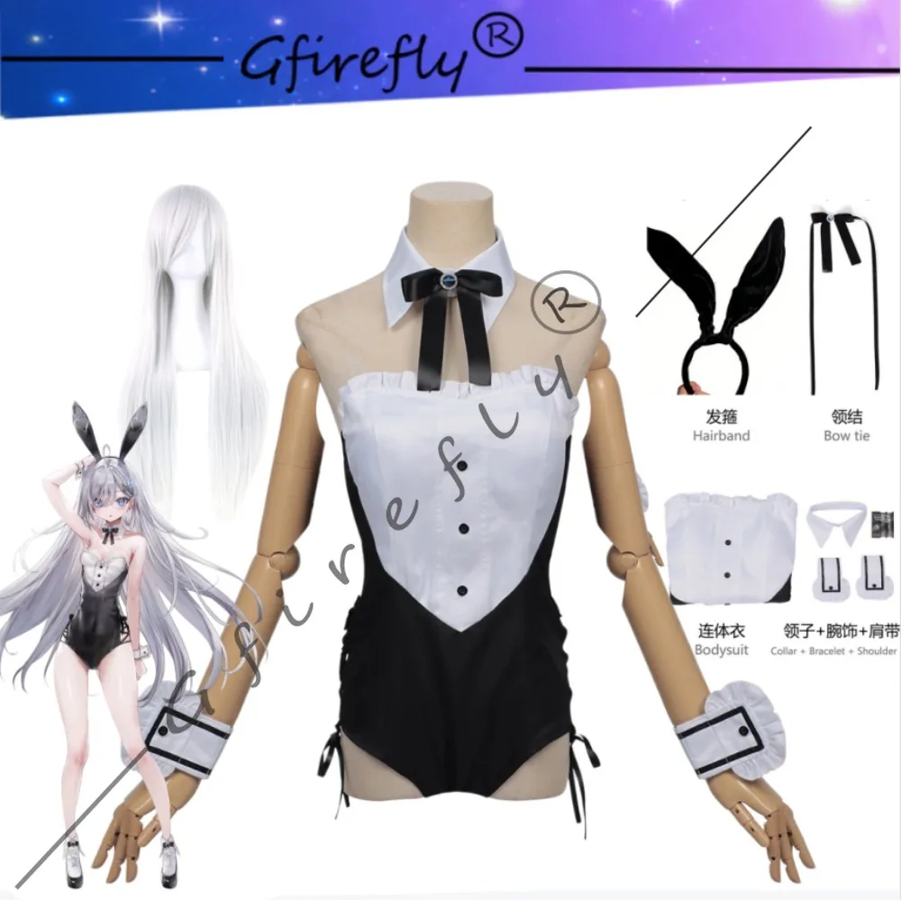 

Playing Death Games To Put Food on The Table Yuki Bunny Girl Cosplay Costume Headband Halloween Comic Con Stage Outfit