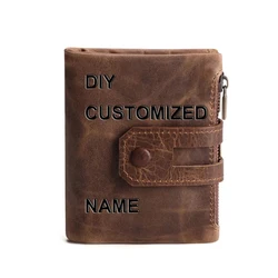 Customized Wallets Name Engraving High Quality Short Card Holder Female Purse Coin Holder