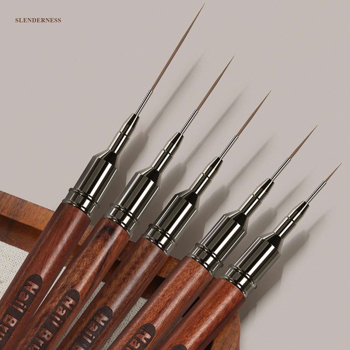 Nail Brush Wood Handle Gel Nail Art Liner DIY Painting Brush Drawing Lines Stripe Flower Pen 4/8/12/15/25mm Manicure Salon Tool
