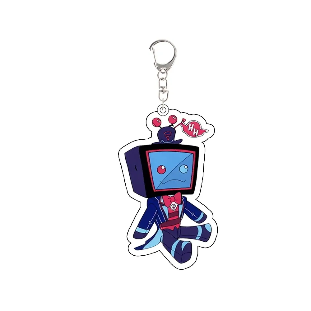 Anime Hazbin Hotel Alastor Vox Valentino Velvet Acrylic Keychain