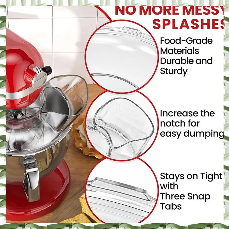 Professional Tool For Kitchenaid 6-7 Quart Tilt-Head Stand Mixers, Secure Pouring Shield & Mixers Bowl Covers Mixer Splatter Gua
