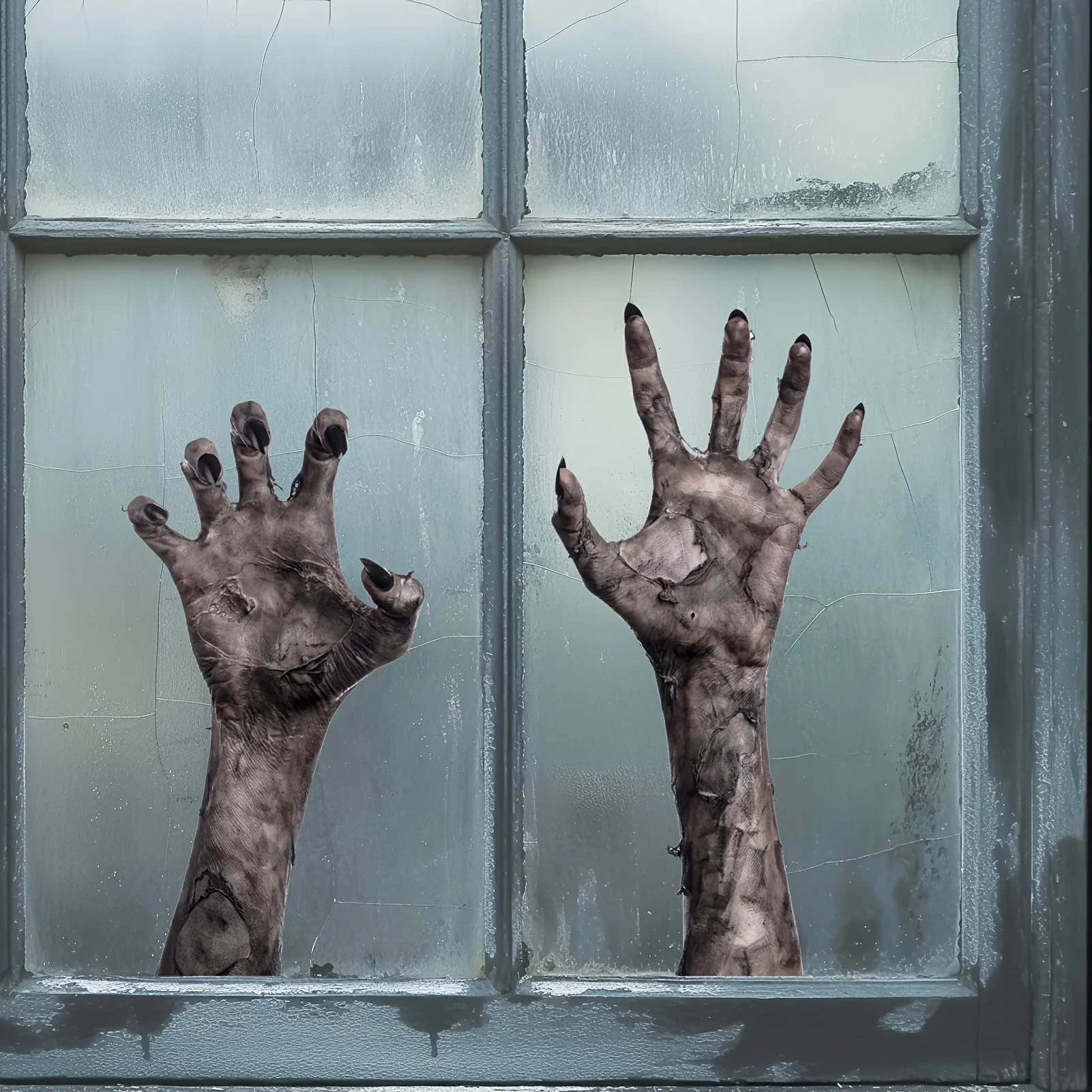 Thriller Zombie Hand-Shaped Window Wall Stickers PVC Material Grasping Finger Design Horror AA590
